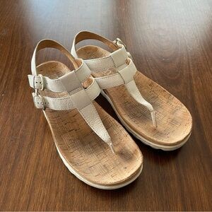 Born sandals white leather cork womens size 8